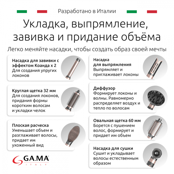 Мультистайлер для волос GA.MA uniQ Styler – LE Vibrance